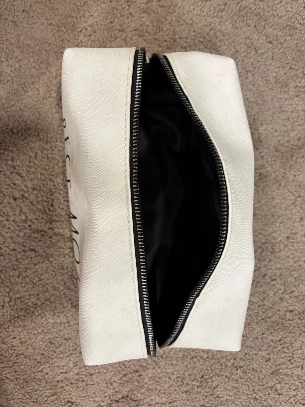BEST MOM Rae Dunn White Canvas Makeup Bag